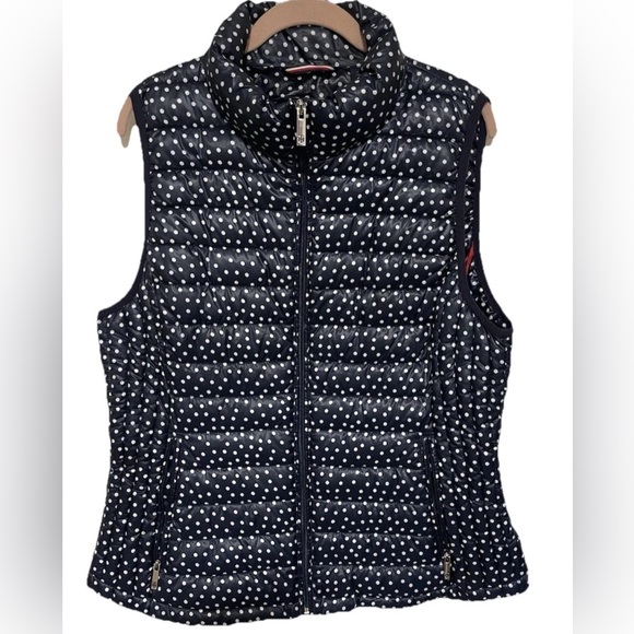 Tommy Hilfiger Blue and White Polka Dot Jacket - Picture 2 of 8